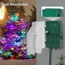 SURAIELEC Outdoor Power Stake Light Timer, Dusk to Dawn, 6 Electrical Outlet Power Strip Weatherproof, 6FT Extension Cord for Patio Lights, Sprinkler, Garden, Christmas Decorations, ETL Listed (Green)