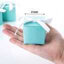 AWELL Mint Green Gift Candy Box Bulk 2x2x2 inches with White Ribbon Party Favor Box,Pack of 50