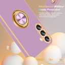 Fingic for Galaxy S25 Case[with 360 Rotatable Ring Holder][Support Magnetic Car Mount] Shiny Plating Gold Slim Thin Soft TPU Rugged Bumper Anti-Scratch Case for Galaxy S25 for Girls,Lavender Purple