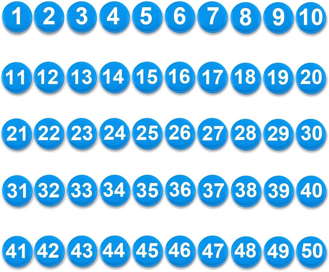 1-50 Magnetic Numbers, 0.8" Multi-Use Numbered Magnets