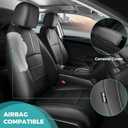 Seat Covers for Honda Civic Hatchback LX, EX, EXL, Sport, Touring, 2016-2021, Faux Leather Car Seats Cover Full Set Seatback Waterproof, Black (60/40 Split Seatback)