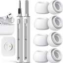 Pohgelan Compatible with AirPods Pro 2nd/1st Generation Replacement Ear Tips,with Noise Reduction Hole & Built-in dust Guard Screen,for USB-C Charging Case with Cleaner kit -4 Sizes (XS/S/M/L)-Whiite