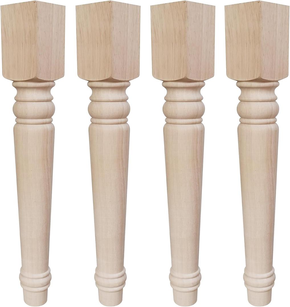 29 Inch Wood Table Legs Unfinished Wooden Coffee Table Legs for Furniture Set of 4 Unfinished Wood Furniture Legs DIY Bench/Desk/Dinning Table (29 Inch)