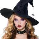 LNEPKCD Witch Hats for Women Black Adult Hlalloween Wizard Hat Costume Party Accessory