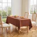 ZeeMart Basic Linen Textured Table Cloth, 60 x 104 Inch Terracota, Farmhouse Style Rust Rectangle Tablecloth, Wrinkle Resistant Washable Heavy Weight TableCloths
