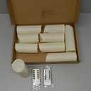 Flickering Flameless Candles, Battery Operated Acrylic LED Pillar Candles with Remote Control and Timer,Set of 9 (Ivory)