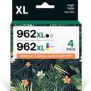 962XL Ink Cartridges Replacement for HP 962 Ink Compatible with HP OfficeJet Pro 9015 9020 9012 9010 9018 9025 9019 Printers for Home and Office(4 Pack)