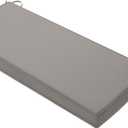 Favoyard Outdoor Bench Cushion 48 x 18 Inch Waterproof Patio Furniture Cushions 3-Year Color Fastness Garden Sofa Settee Couch Swing Pads with Handle and Adjustable Straps, Light Gray