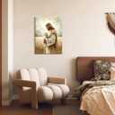 2 x OTOSTAR Jesus and Lamb Christian Wall Art Canvas Prints - Jesus Saves the Lost Lamb Christian Canvas Wall Art for Prayer Room Baptism Serenity Prayer Church Decor - 12 x 16 Inch