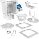 JED Pool Tools 45-400 Square Mouth Thru-The-Wall Skimmer & Accessory Kit for Above Ground Pool and Pool Cleaning Supplies, Made in USA