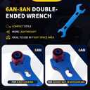 Adjustable AN Fittings Wrench AN Wrench for Hose Fitting Adapters AN Fitting Tool 3AN-16AN Lightweight Aluminum Red. With a Double Hose End Fitting Wrench 6AN Socket-AN8 B-nut Blue