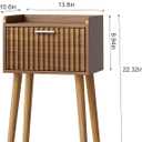 LAATOOREE Small Nightstands Set of 2, Side End Table, Bedside Table with Fluted Door, Solid Wood Feet; for Bedroom, Small Bed