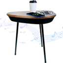 Smart Side Table with Bluetooth Speaker & Wireless Charging Modern End Table 21.6 Inch Night Stand for Bedroom Small End Bedside Table with USB Port for Living Room Bedroom Office Couch Small Space