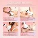 Lymphatic Drainage Massager & Anti Cellulite Massage Tool Helps Reduce Stretch Marks & Cellulite, Body Sculpting Machine For Legs, Arms & Belly with Microcurrent, Light, Heat & VibrationWith Body Oil