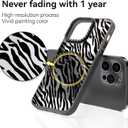 Compatible for iPhone 14 Pro Case Cute Aesthetic - Durable Fashion Funny Phone Case - Girly Black Zebra Print Pattern Print Cover Design for iPhone 14 Pro 6.1" Black