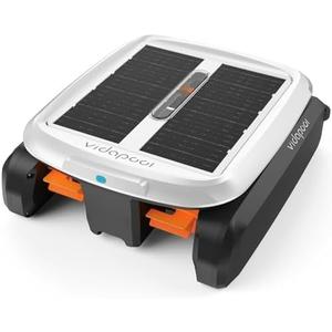 Solar Powered Automatic Robotic Pool Skimmer Cleaner,Solar Pool Surface Cleaner Dual Mode with Navigation Sensor DaytimeOvernight Continuous Cleaning Ideal for All Swimming Pool-White