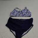 Zando High Waist Maternity Swimsuit Two Piece Pregnancy Swimwear Bikini Bathing Suits for Women Maternity Swimsuits L, Daisy Blue