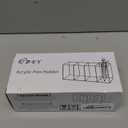 QPEY Large Acrylic Pen Holder 4 Compartments, Clear Pen Holder Organizer Makeup Brush Holder for Office Desk Accessories, Cosmetic Brush Storage Box, Dorm, Bathroom, Kitchen (Clear)