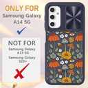 for Samsung Galaxy A14 5G Case, Cute Stylish Designer Galaxy A14 5G Phone Cases with Slide Camera Cover + Ring Holder,Mushroom Eyes Slim Protective Shockproof Hard Clear Cases for A14 5G