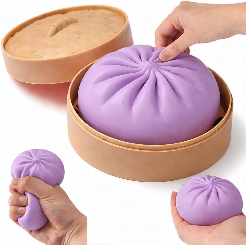 Dumpling Squishy, Anxiety Relief Squeeze Toy, Giant Squishy Dumpling Box,Fidget Toys Extra Large Adults Anxiety Relief Squeeze Toy for Adults Teens Birthday Gift
