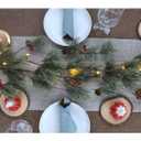 6.4FT Rustic Christmas Garland with Light, Pre-lit Outdoor with Pine Needles Cones for Fireplace Door Porch Mantel Centerpiece Xmas Decoration, Green (Dense Pine Needle)
