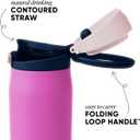 Simple Modern Mesa Loop Water Bottle with Covered Straw and Handle | 30oz Cup Holder Friendly Insulated Stainless Steel Bottles for Travel, Sports and School | Fuscia Mix