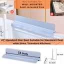Extra Wide Silicone Sink Splash Guard 23 Bright Gray- Large