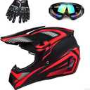 Adult 4 Wheeler Helmet, Motocross Helmet DOT/FMVSS-218 Certification Comfortable and Breathable Full Helmets for Locomotives Used in All Seasons (Large)