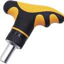 T Handle Ratcheting Driver 1/4 Ratcheting Bit Driver T Handle with 1/4inch Magnetic Extension Socket Drill Bit Holder