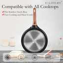 ESLITE LIFE 11 Inch Crepe Pan with Spreader, Nonstick Granite Coating Dosa Pan, Roti Tawa Comal Para Tortillas Pancake Griddle Pan, Induction Compatible, PTFE & PFOA Free, Black