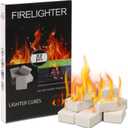 HGD Natural Fire Starters for Outdoor: 32 Cubes Fire Starter Campfire Fireplace Charcoal Wood Stove Chimney Fire Pit Grill Smoker Indoor Outdoor Use White (Square)