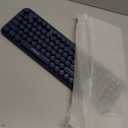 FOPETT Wireless Keyboard and Mouse Combo, 104 Keys Full-Sized 2.4 GHz Round Keycap Colorful Keyboards, USB Receiver Plug and Play, for Windows, Mac, PC, Laptop, Desktop (DarkBlue)