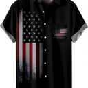 Bowling Shirts for Men Print Short Sleeve Regular Fit Hawaiian Casual Button Down Beach Shirts (Black, XXL)