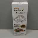 Kitchen Utensil Set - 11 Cooking Utensils - Colorful Silicone Kitchen Utensils - Nonstick Cookware with Spatula Set - Colored Best Kitchen Tools Kitchen Gadgets (Khaki)