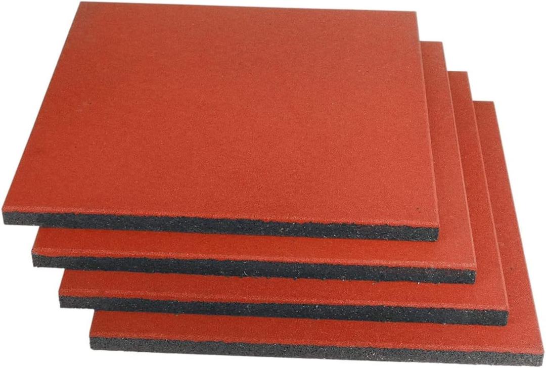 MYOYAY 4 Pack Interlocking Tiles 20"x20"x1" Heavy Duty Rubber Tile Green Non-Slip Flooring Mat for Playground Park Gym Indoor and Outdoor, Cover 11.12 Sq.FT