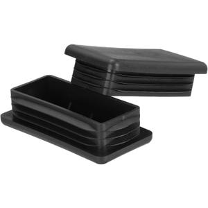 uxcell 10 Pcs Plastic Hole Plugs, 3.94"x1.97"(100x50mm) Rectangular Ribbed Tubing End Caps Fit 2-4.5mm Tube Thick, Furniture Leg Inserts for Metal Tubing Chair Table Legs