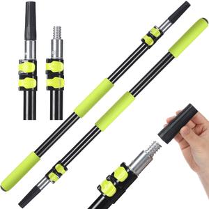 2 Pcs Extension Pole Telescoping Pole, 2.8-6.5 ft Paint Roller Extension Pole, Multi-Purpose Telescopic Extendable Rod Aluminum Alloy for Cleaning Painting Long Reach Tasks