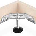 POWERTEC Corner Leveling Feet 4PK, Heavy Duty Adjustable Furniture Feet for Cabinet/Vanity/Furniture/Shelves, with Non-Marring Pads (71157) (Set of 4)
