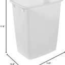 Rubbermaid Small Kitchen Bathroom Trash Can, 9 Gallons, White, Waste Basket for Under Counter/Kitchen/Office/Bedroom/Bathroom
