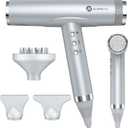 slopehill Hair Dryer - Professional Ionic Hairdryer, High-Speed Blow Dryer for Fast Drying, Home & Salon & Travel, Low Noise, Lightweight Compact Ceramic Blowdryer (Premium-silver)