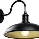 Gooseneck Barn Light Outdoor,Exterior Lighting Fixtures Wall Sconce,Anti-Rust Farmhouse Exterior Wall Mount Vintage Porch Light for Patio,Backyard,Garage and Commercial Entrance,1 Pack