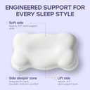 Mellow Cloud Alignment Pillow Ergonomic Support for Neck & Spinal Alignment, Dual Height, Adjustable Fill, Machine Washable Cover, Full / Queen