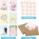 3 x Fancy Land Wedding Cards Assortment Engagement Congratulations Card for Bride and Groom for Wedding Party Supplies Anniversary Favors 24Pcs