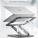 LOXP Adjustable Laptop Stand, Computer Stand with 360 Rotating Base, Ergonomic Laptop Riser Mount for Desk Foldable Protable Computer Desk Fits with MacBook Pro Air (10-16") - Black