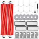26 Pack Accessories for Roborock Qrevo S/Qrevo Pro/Qrevo Plus/Qrevo Maxv Vacuum Robot, Replacement 2 Main Brush 6 Mop Pads 6 Dust Bag 6 Sidebrush 4 Filter 1 Cleaning Brush 1 Screwdriver