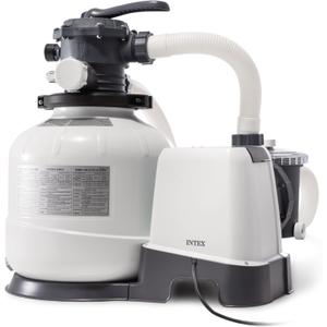 INTEX 2,800 GPH Krystal Clear Sand Filter Pump for Above Ground Pools, Swimming Pool Pump with Automatic Timer - Improved Circulation, Filtration, & Clarity