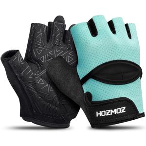 HOZMOZ Ventilated Weight Lifting Gloves, Thick Padded Workout Gym Gloves with Full Palm Protection & Grip & Shock Absorption for Women & Men's Fitness Exercise Training, Medium