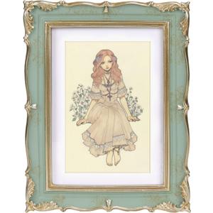 PHAREGE Vintage Picture Frame 5x7 Mint Green Gold, 5 by 7 Ornate Decorative Antique Frame with Mat for 4x6 Photo, Fancy Matted Frame for Desktop or Wall, Horizontal or Vertical