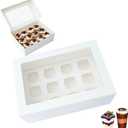 Dessert Shooter Boxes, 6-Pack, Holds 12 Count 5 oz Dessert Shooters, Food-Grade Carrier Containers (White)