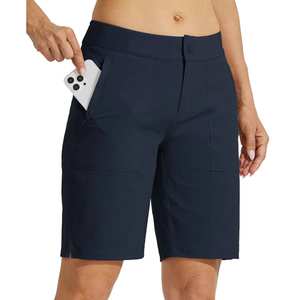 Willit Women's Golf Hiking Shorts 8" Quick Dry Athletic Long Casual Summer Shorts Zipper Pockets Water Resistant Lightweight, Deep Grey, 

Size 8